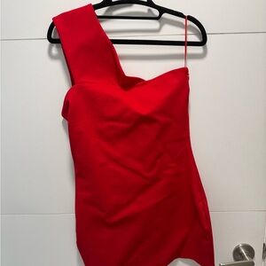 Superdown Vibrant Red One-Shoulder Dress